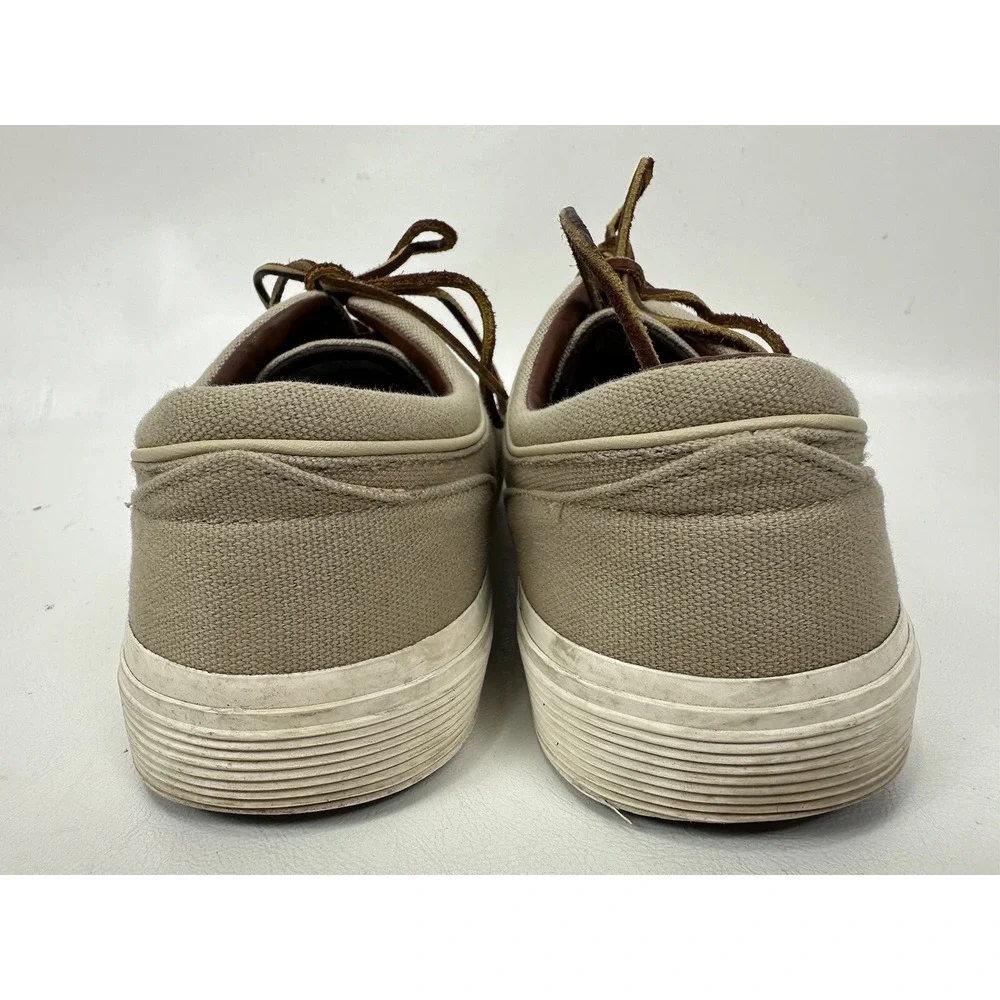 Polo‎ Ralph Lauren Faxon  Low Top Canvas Shoes Sneaker Tan Mens Size 9.5 D